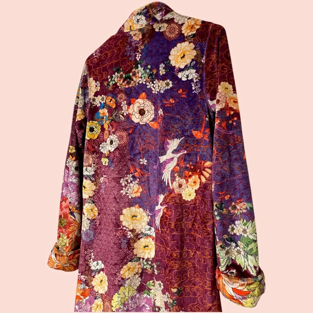 Johnny Was Phoenix Zip Up Long Robe - Picture 5 of 11